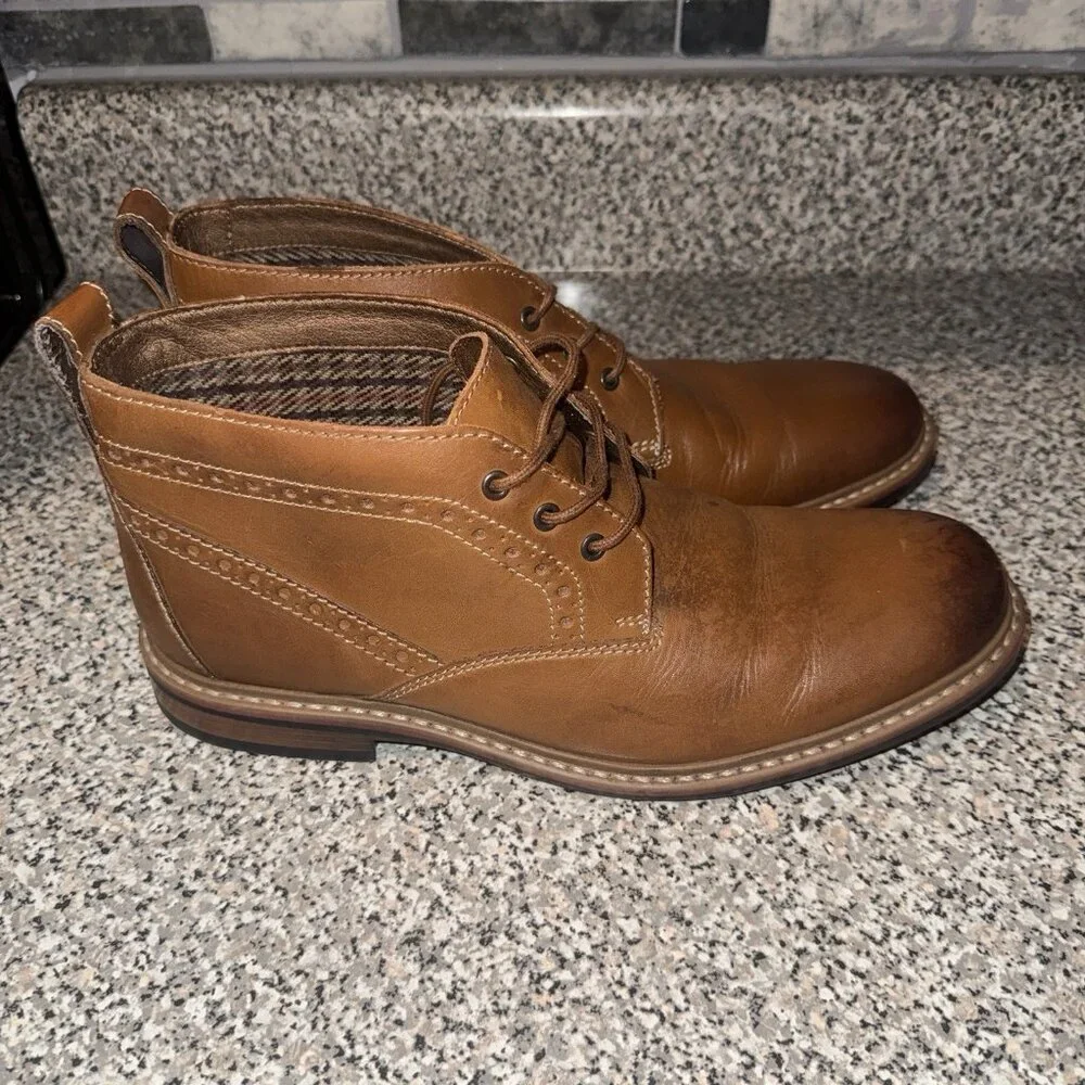 Men's‎ Bostonian Wedding Casual Brown Leather Ankle Boots sz 10.5 US